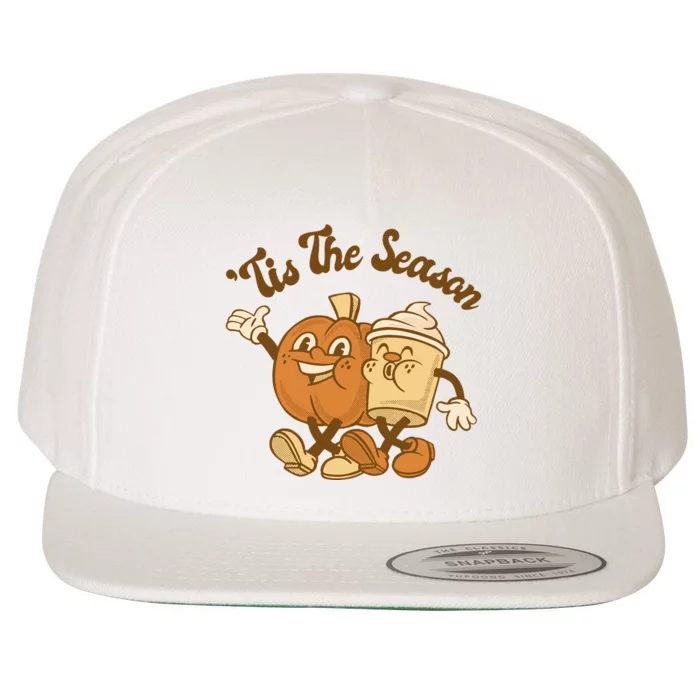 Tis The Season Pumpkin Latte Autumn Wool Snapback Cap