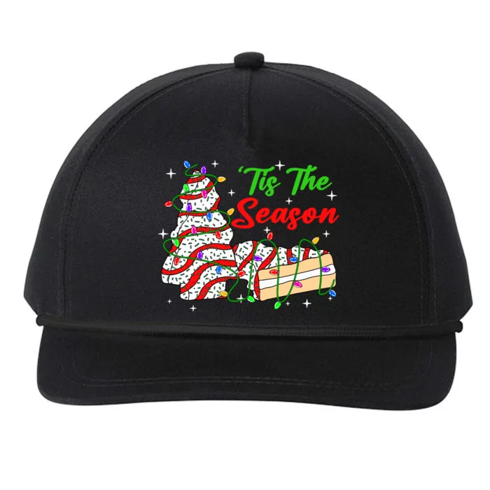 Tis The Season Christmas Funny Tree Cakes Debbie Xmas Snapback Five-Panel Rope Hat