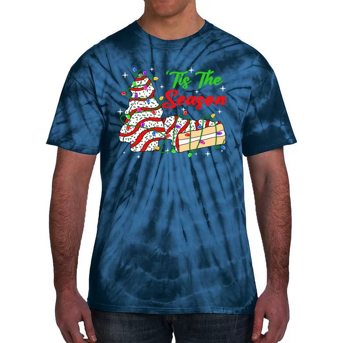 Tis The Season Christmas Funny Tree Cakes Debbie Xmas Tie-Dye T-Shirt