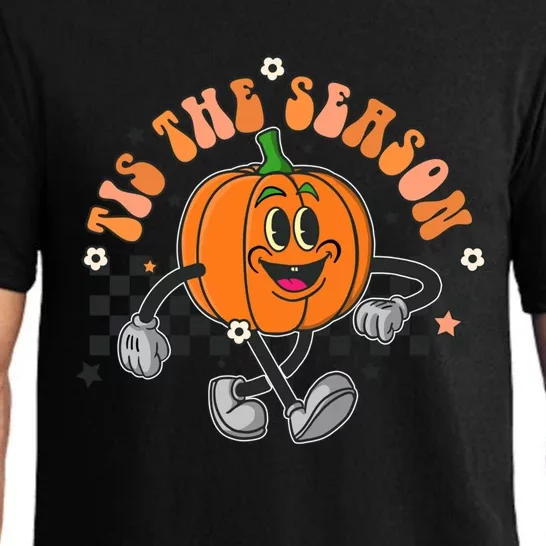 Tis' The Season Retro Funny Pumpkin Halloween Fall Party Gift Pajama Set