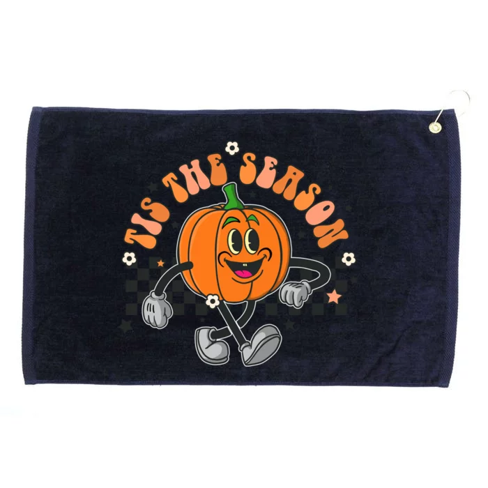 Tis' The Season Retro Funny Pumpkin Halloween Fall Party Gift Grommeted Golf Towel