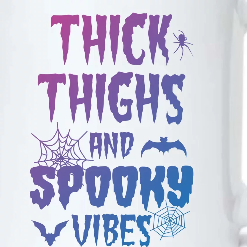 Thick Thighs Spooky Vibes Halloween Pumpkin Ghost Graphic Cute Gift Black Color Changing Mug