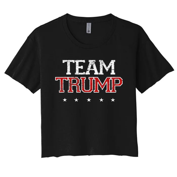 Team Trump Shirts Maga Trump Support Republican Women's Crop Top Tee