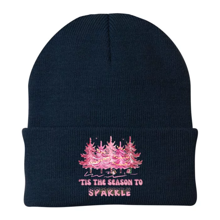 Tis The Season To Christmas Trees Pink Xmas Tree Gift Knit Cap Winter Beanie