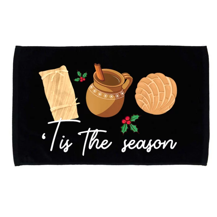 Tis The Season Christmas Mexican Concha Tamale Cafe De Olla Microfiber Hand Towel