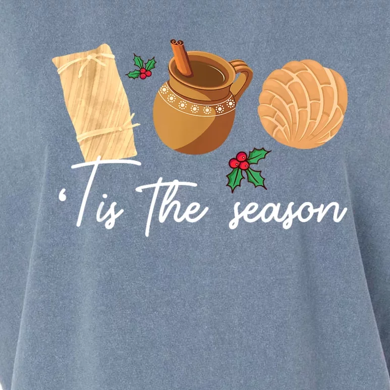 Tis The Season Christmas Mexican Concha Tamale Cafe De Olla Garment-Dyed Women's Muscle Tee