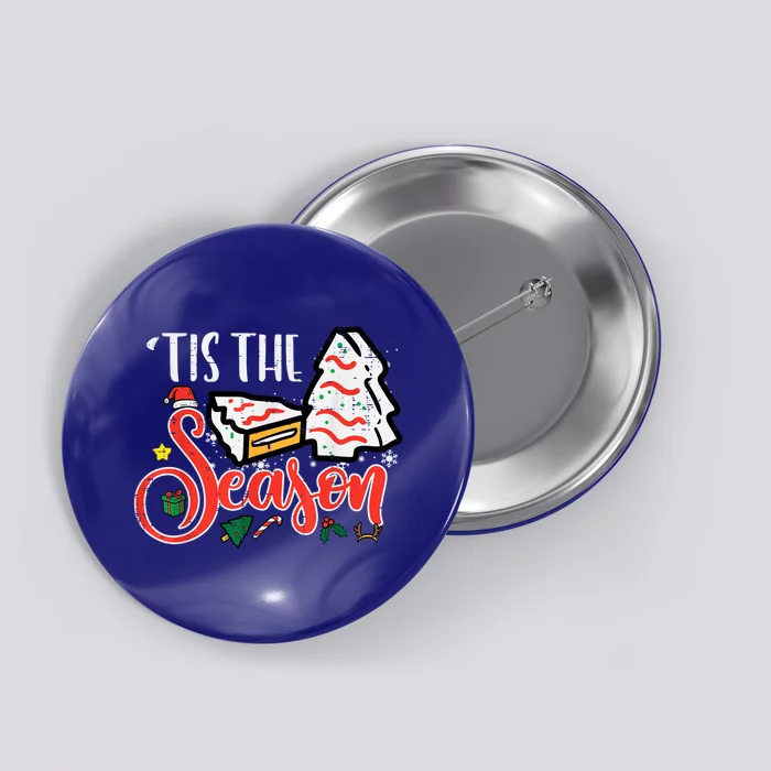 Tis The Season Christmas Cakes Retro Xmas Button