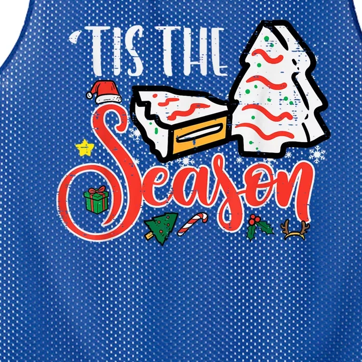 Tis The Season Christmas Cakes Retro Xmas Mesh Reversible Basketball Jersey Tank