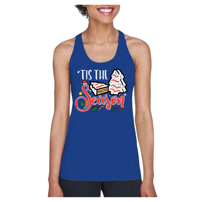 Tis The Season Christmas Cakes Retro Xmas Women's Racerback Tank