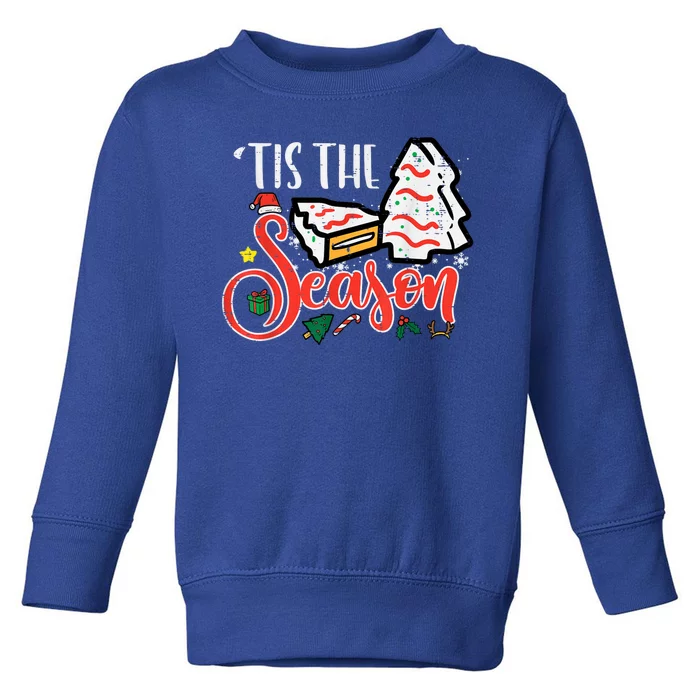 Tis The Season Christmas Cakes Retro Xmas Toddler Sweatshirt