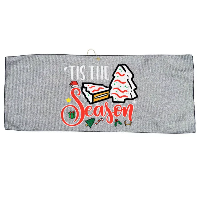 Tis The Season Christmas Cakes Retro Xmas Large Microfiber Waffle Golf Towel