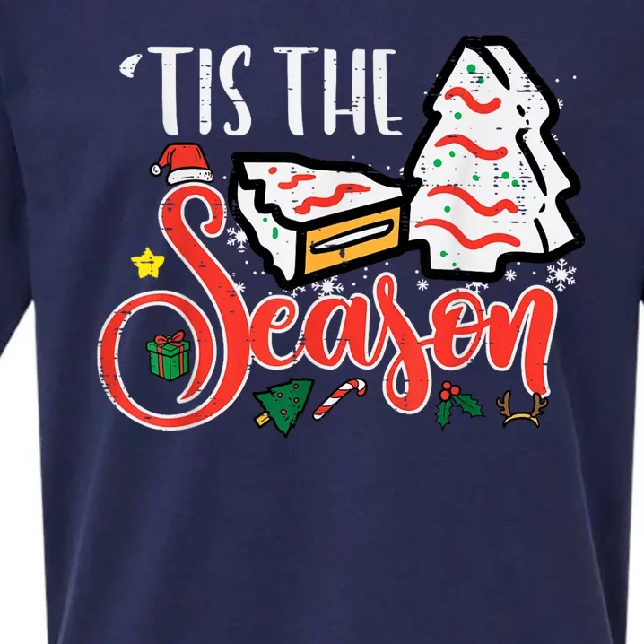 Tis The Season Christmas Cakes Retro Xmas Sueded Cloud Jersey T-Shirt