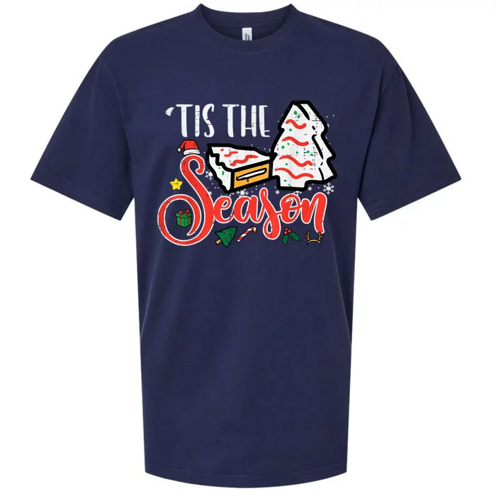 Tis The Season Christmas Cakes Retro Xmas Sueded Cloud Jersey T-Shirt