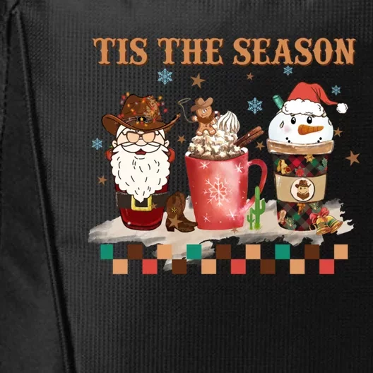 Tis The Season Christmas Howdy Santa Coffee Xmas Costume Gift City Backpack