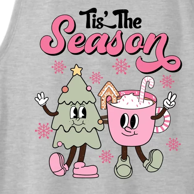 Tis The Season Christmas Jolly Cute Cozy Ladies Tri-Blend Wicking Tank