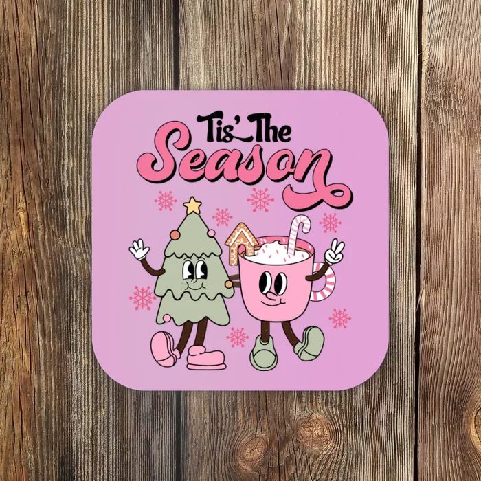 Tis The Season Christmas Jolly Cute Cozy Coaster