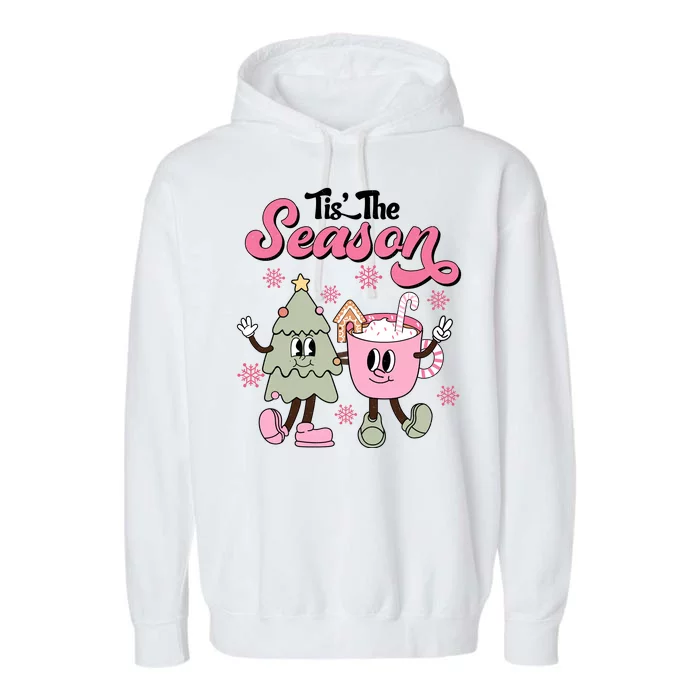 Tis The Season Christmas Jolly Cute Cozy Garment-Dyed Fleece Hoodie