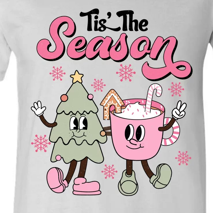 Tis The Season Christmas Jolly Cute Cozy V-Neck T-Shirt