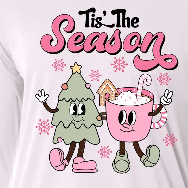 Tis The Season Christmas Jolly Cute Cozy Cooling Performance Long Sleeve Crew