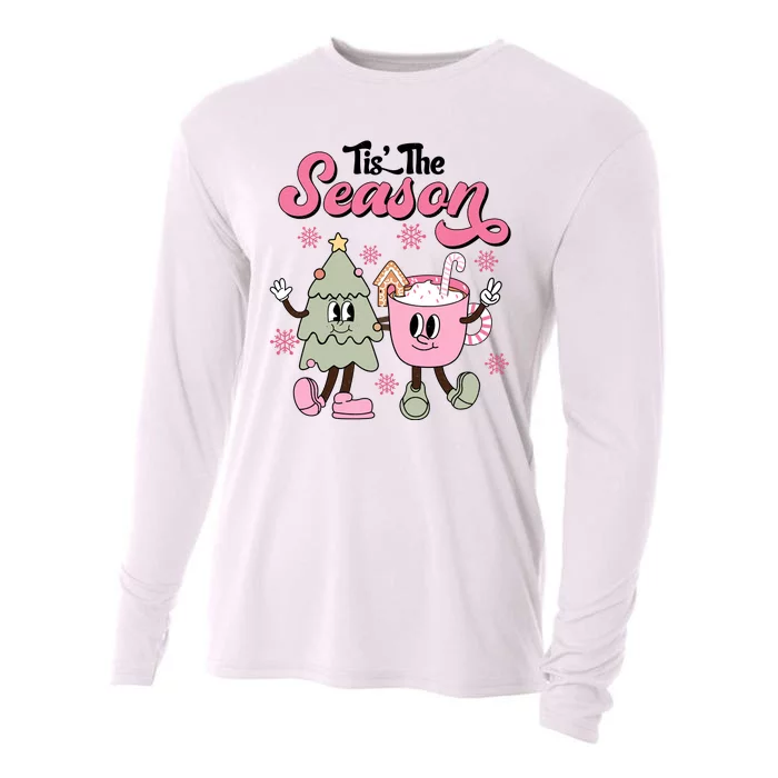 Tis The Season Christmas Jolly Cute Cozy Cooling Performance Long Sleeve Crew