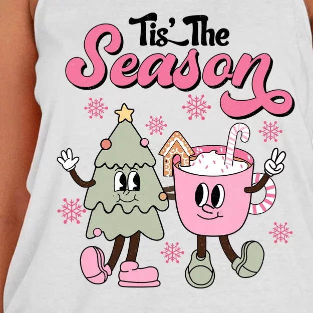 Tis The Season Christmas Jolly Cute Cozy Women's Knotted Racerback Tank