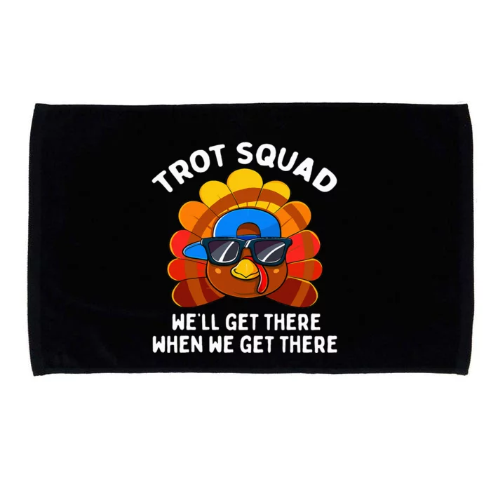 Turkey Trot Squad Funny Thanksgiving Running Costume Microfiber Hand Towel