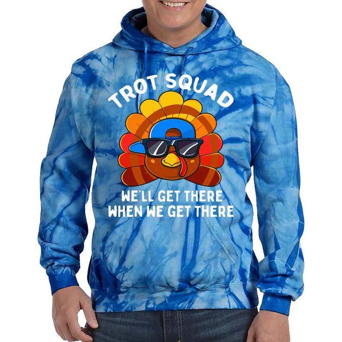 Turkey Trot Squad Funny Thanksgiving Running Costume Tie Dye Hoodie