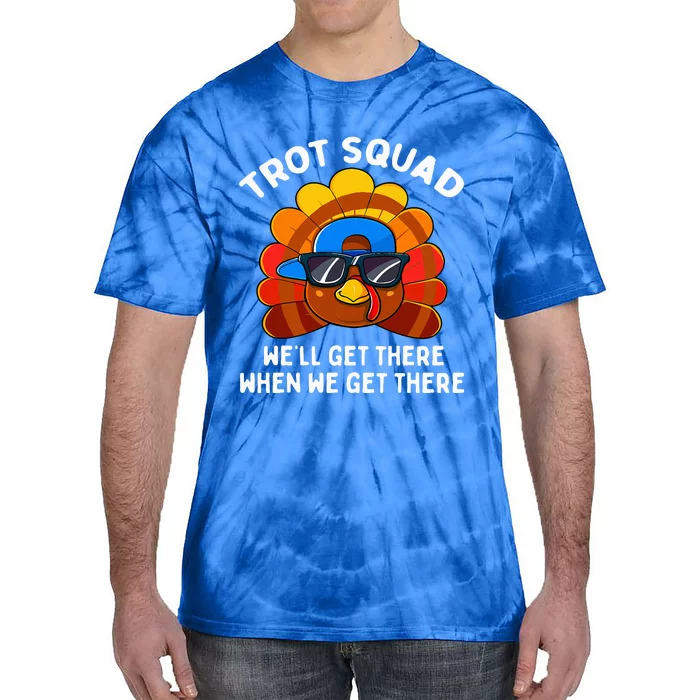 Turkey Trot Squad Funny Thanksgiving Running Costume Tie-Dye T-Shirt