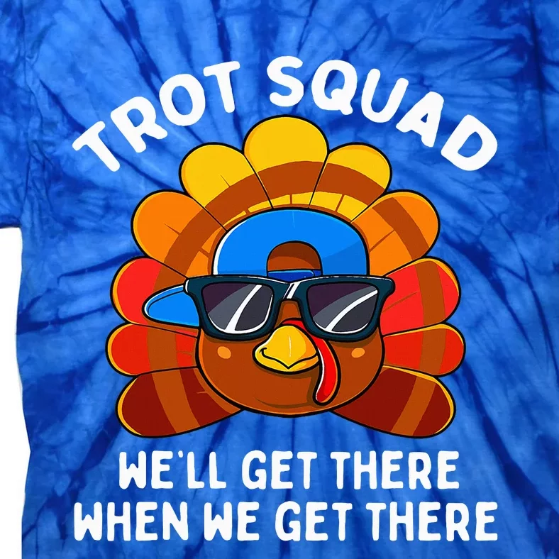 Turkey Trot Squad Funny Thanksgiving Running Costume Tie-Dye T-Shirt