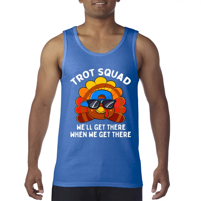 Turkey Trot Squad Funny Thanksgiving Running Costume Tank Top