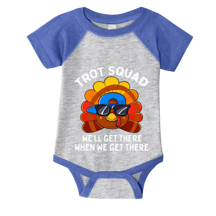 Turkey Trot Squad Funny Thanksgiving Running Costume Infant Baby Jersey Bodysuit