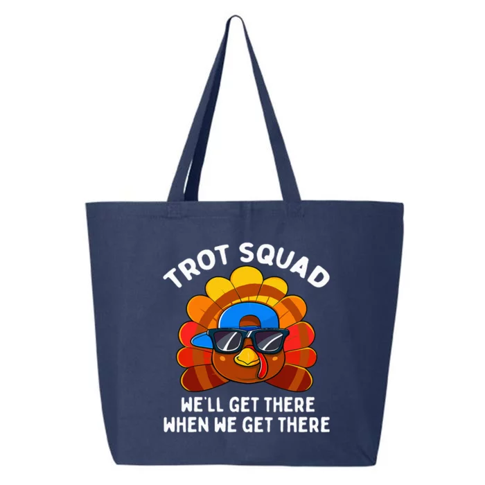 Turkey Trot Squad Funny Thanksgiving Running Costume 25L Jumbo Tote