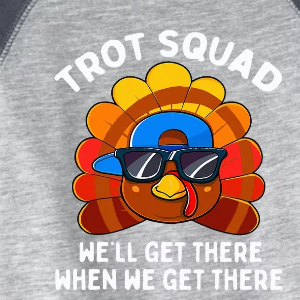 Turkey Trot Squad Funny Thanksgiving Running Costume Toddler Fine Jersey T-Shirt