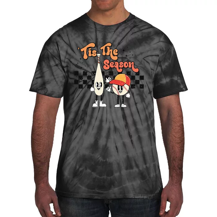 Tis The Season Baseball Game Day Sports Fan Baseball Lover Tie-Dye T-Shirt