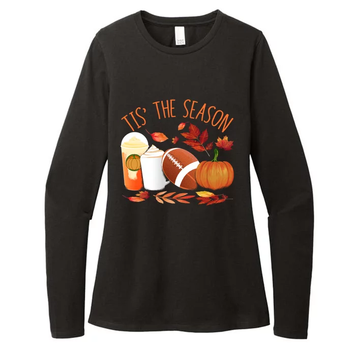 Tis The Season Football Pumpkin Thanksgiving Athletes Cool Gift Womens CVC Long Sleeve Shirt