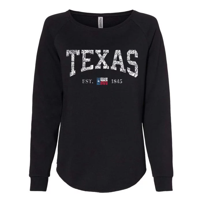 Texas Texas State Flag Distressed Womens California Wash Sweatshirt