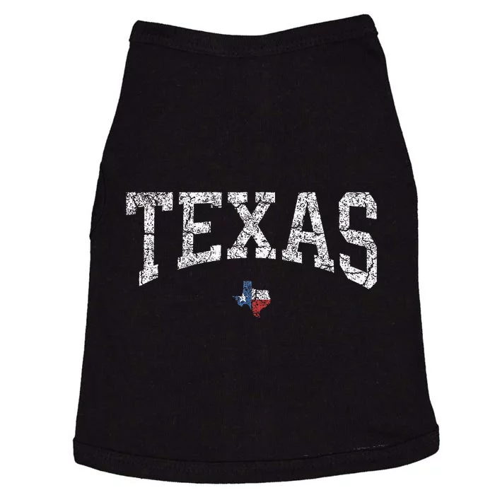 Texas  Texas State Map Flag Distressed Doggie Tank