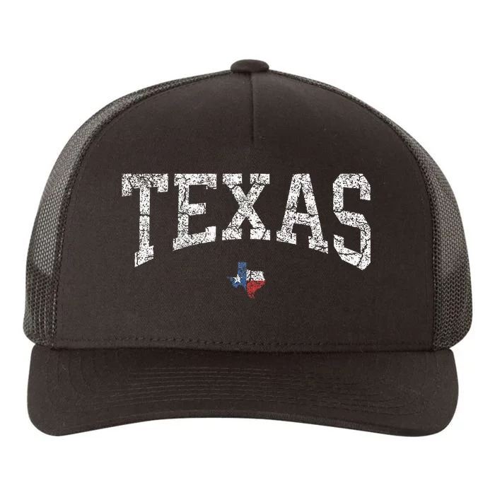 Texas  Texas State Map Flag Distressed Yupoong Adult 5-Panel Trucker Hat