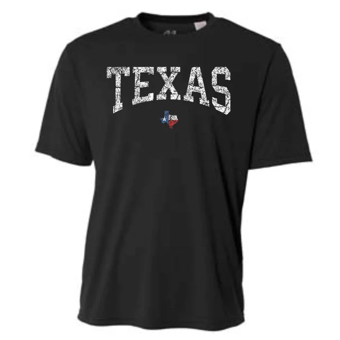 Texas  Texas State Map Flag Distressed Cooling Performance Crew T-Shirt