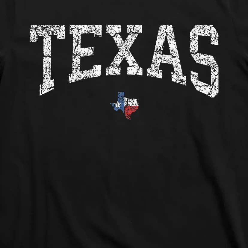 Texas  Texas State Map Flag Distressed T-Shirt