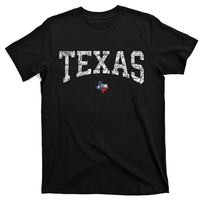 Texas  Texas State Map Flag Distressed T-Shirt