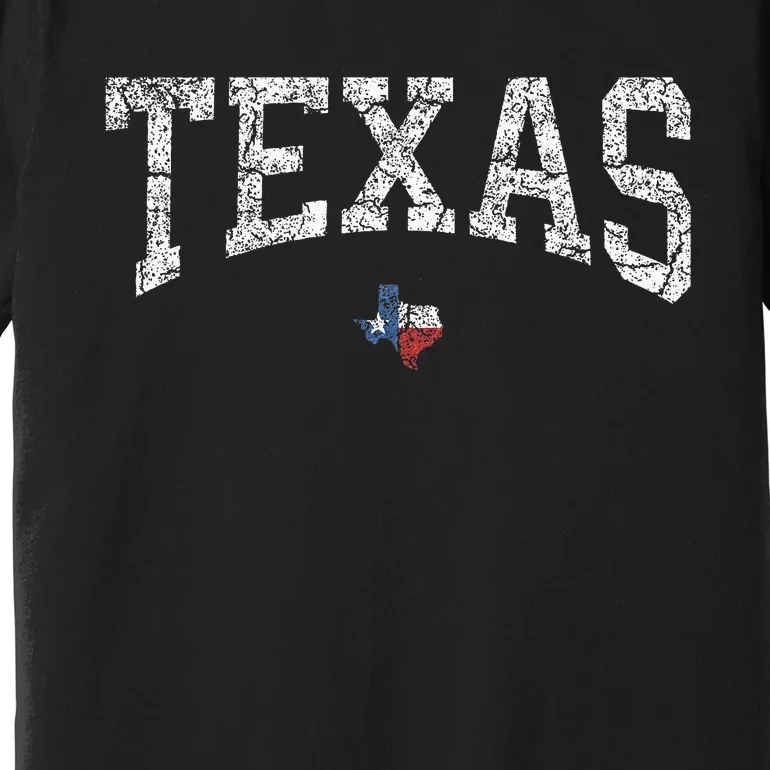 Texas  Texas State Map Flag Distressed Premium T-Shirt