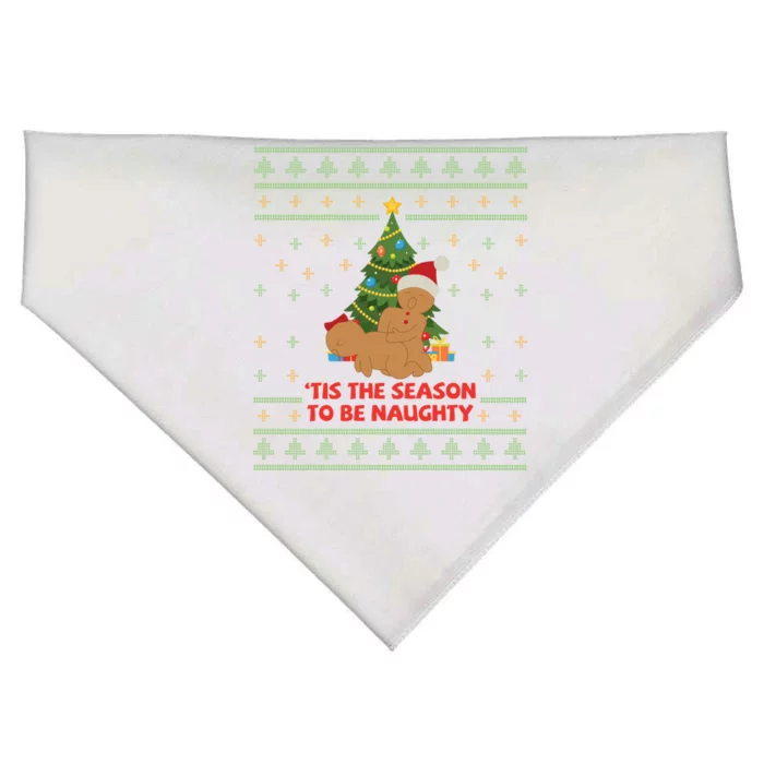 Tis The Season To Be Naughty Gingerbread Couple Christmas Great Gift USA-Made Doggie Bandana