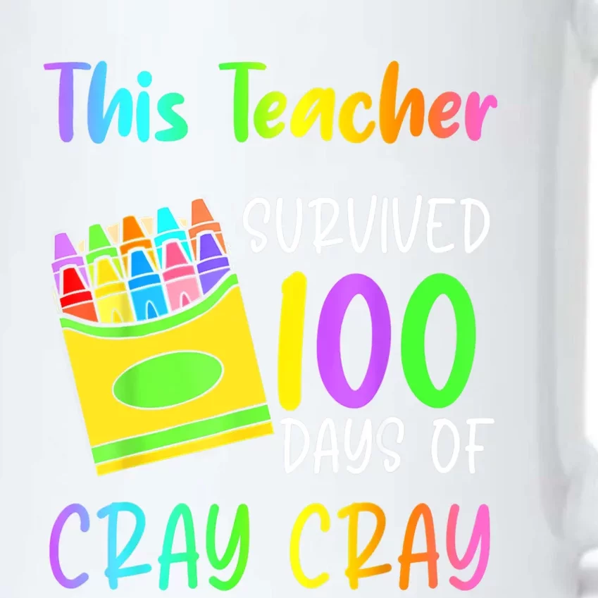 This Teacher Survived 100 Days Of Cray Cray Apparel Black Color Changing Mug