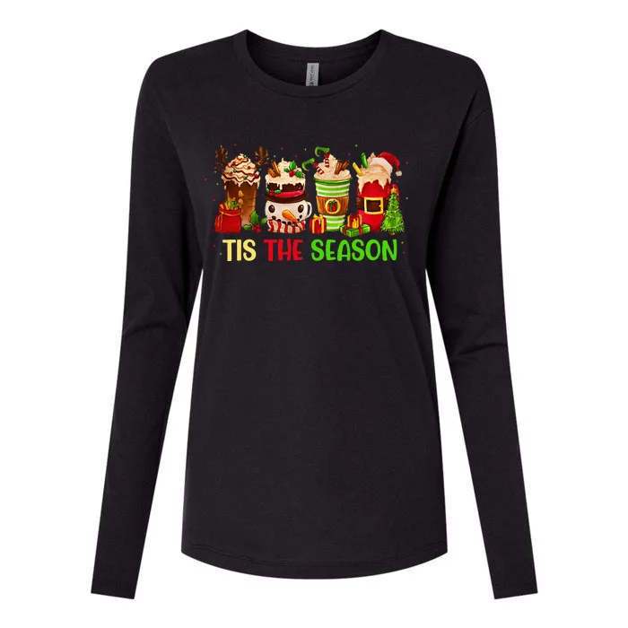 Tis The Season Christmas Coffee Santa Claus Xmas Funny Gifts Womens Cotton Relaxed Long Sleeve T-Shirt