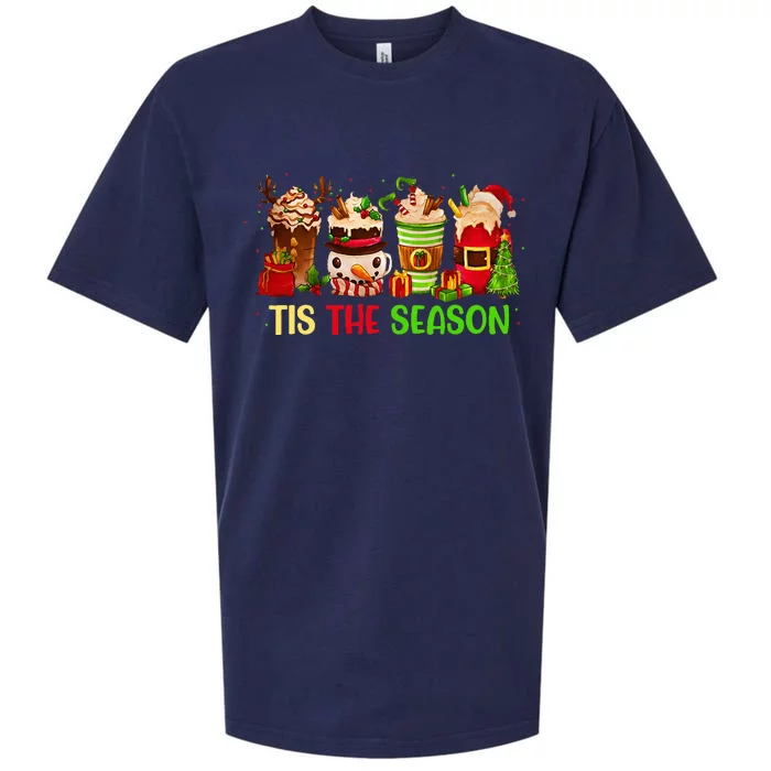 Tis The Season Christmas Coffee Santa Claus Xmas Funny Gifts Sueded Cloud Jersey T-Shirt