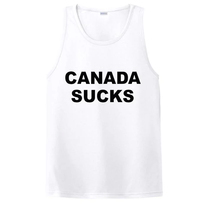 Top That Says CANADA SUCKS Funny Anti Canadian Performance Tank