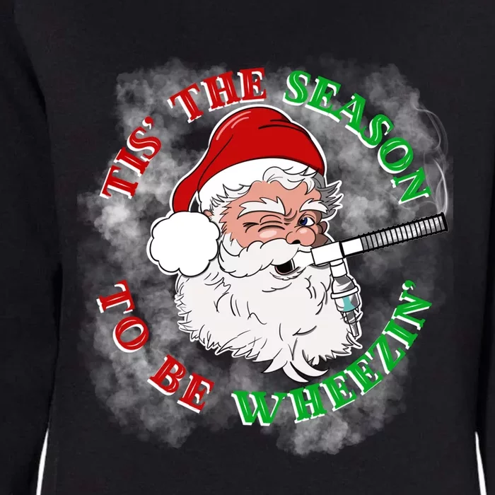 Tis The Season To Be Wheezin Christmas Respiratory Santa Gift Womens California Wash Sweatshirt