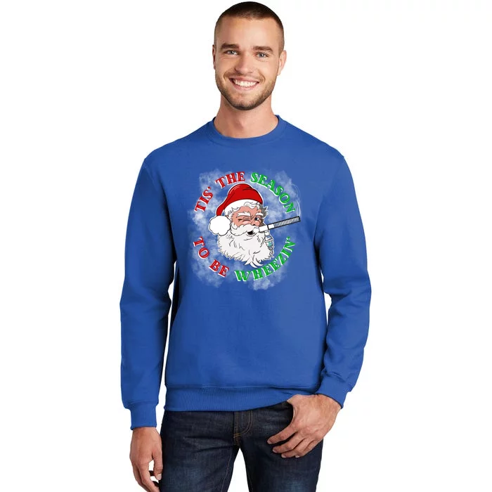 Tis The Season To Be Wheezin Christmas Respiratory Santa Gift Sweatshirt