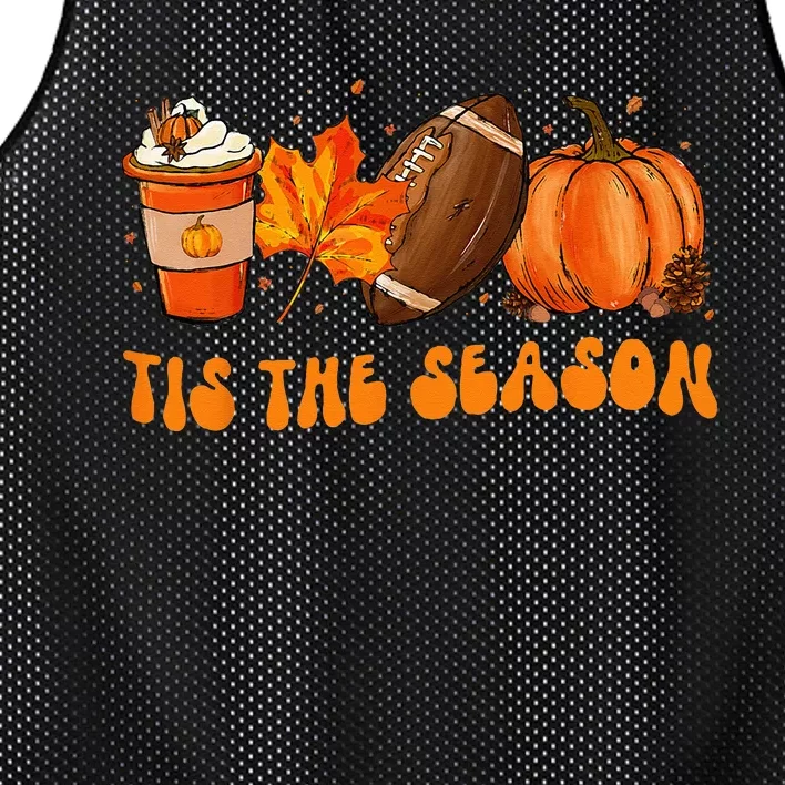 Tis The Season Football Football Fall Thanksgiving Mesh Reversible Basketball Jersey Tank